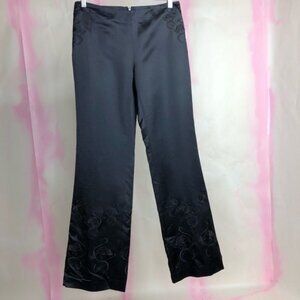 Magaschoni Silk Wool Embroidered Floral Trousers